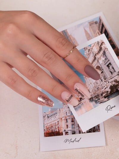 unghie glitter opache